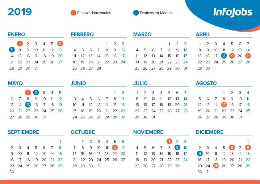 Calendario laboral Madrid 2019