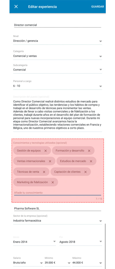 Conocimientos y tecnologías InfoJobs