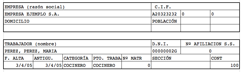 Encabezado nómina salarial