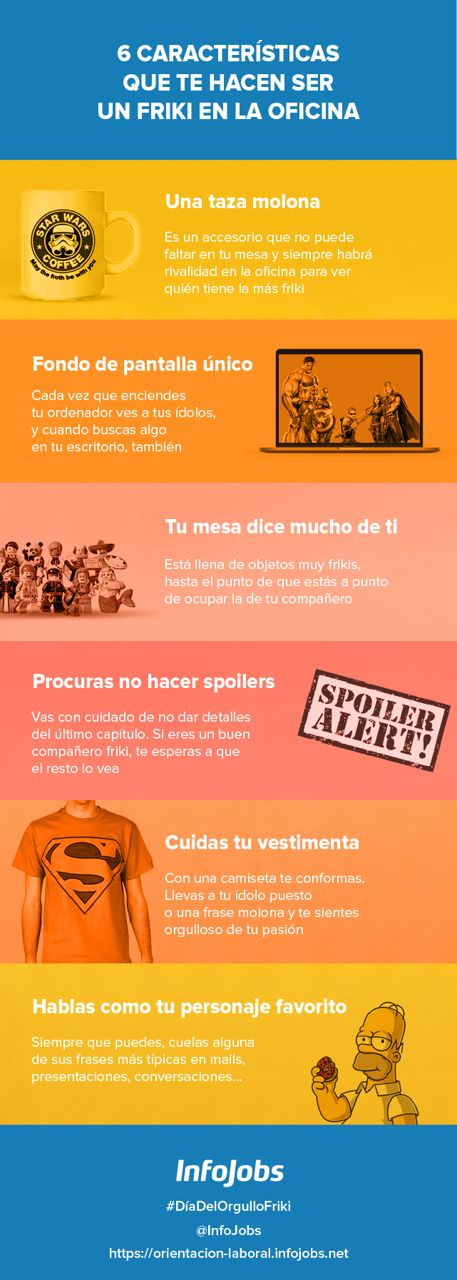 Infografía 6 características friki en la oficina