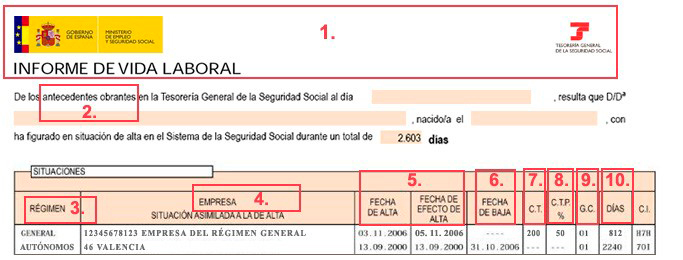 informe de vida laboral