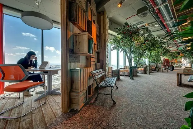 Espacios naturales en las oficinas de google