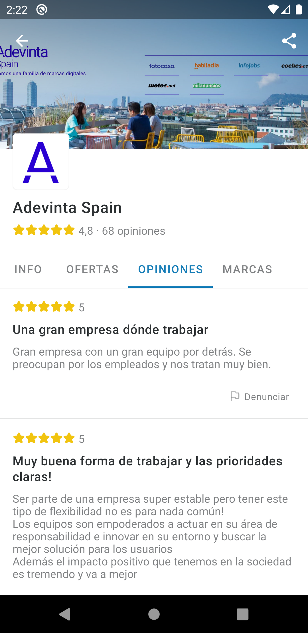 Opiniones empresa InfoJobs